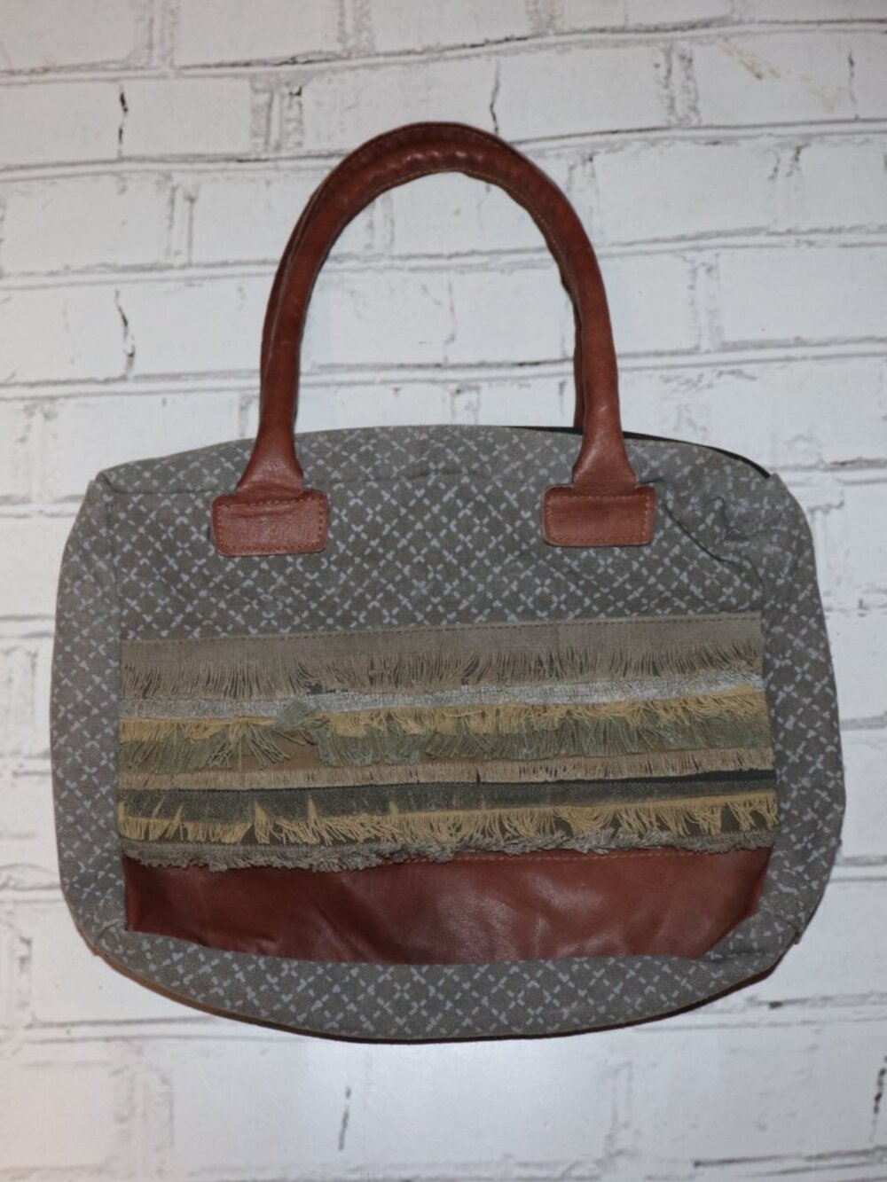 📚 Mona B Canvas Top‑Handle Bag · 9" x 12" Book/Bible carrier · Fringe detail ·